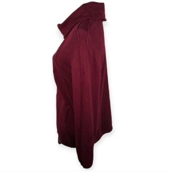 CABLE & GAUGE BURGUNDY COWL-NECK PULLOVER W/POUCH POCKET SZ.M EUC. - Picture 3 of 6